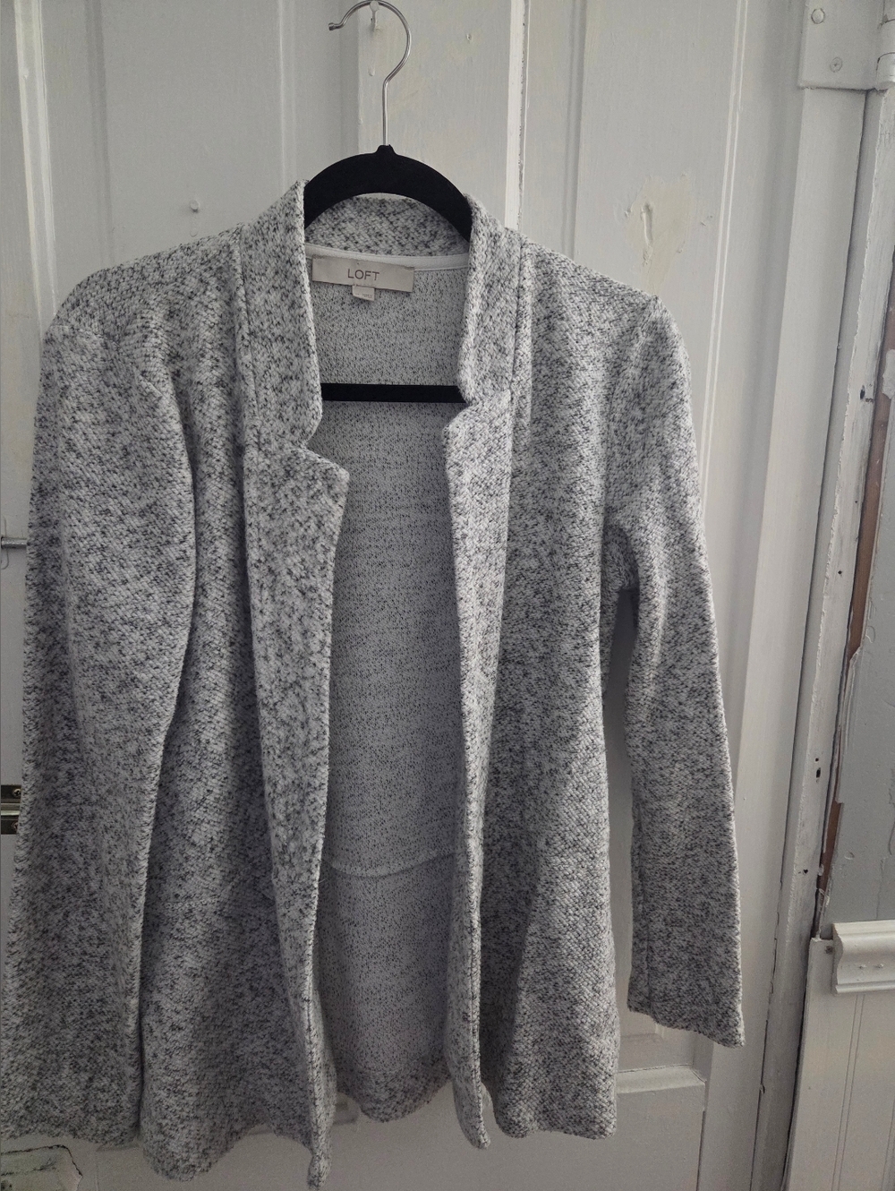 LOFT Women's Gray Open-Front Knit Sweater Cardigan Size XS